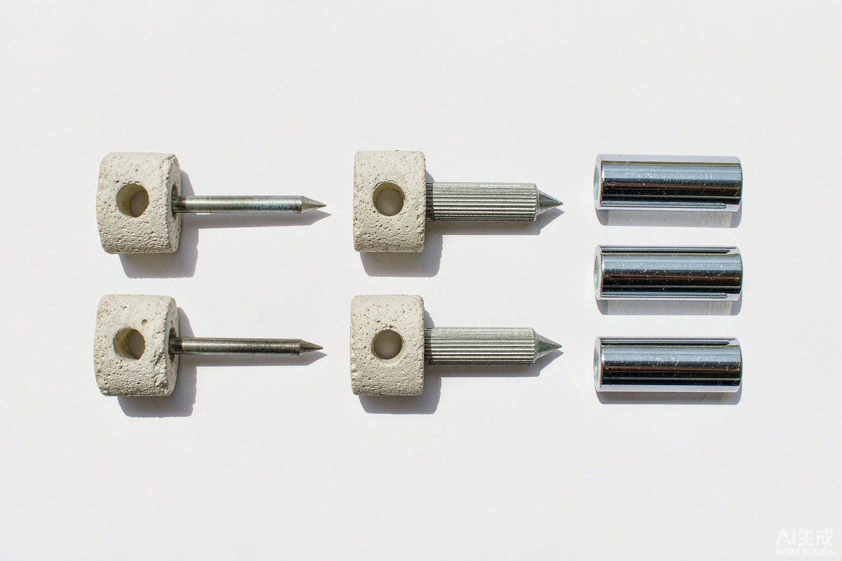 Flat lay of smooth and fluted concrete steel nails by type