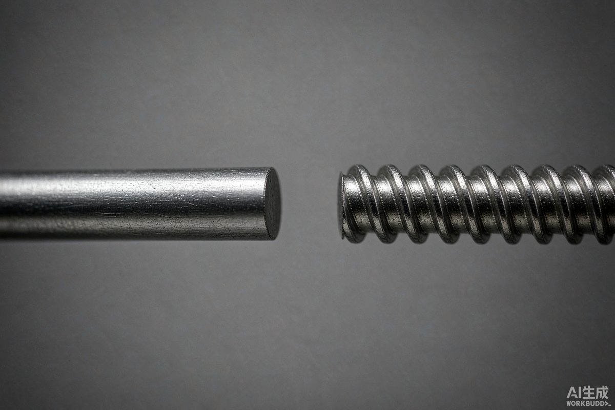 Close-up of smooth shank next to ring shank steel nail
